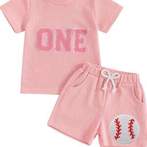 Girl First Birthday Baseball Outfit Baseball Clothes Shirt Baseball Shorts